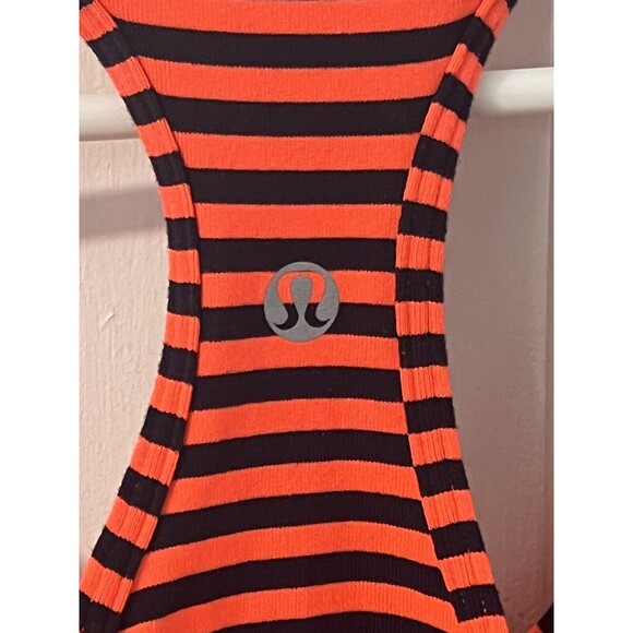 Lululemon Cool Racerback Orange Striped Tank Top - Picture 5 of 5